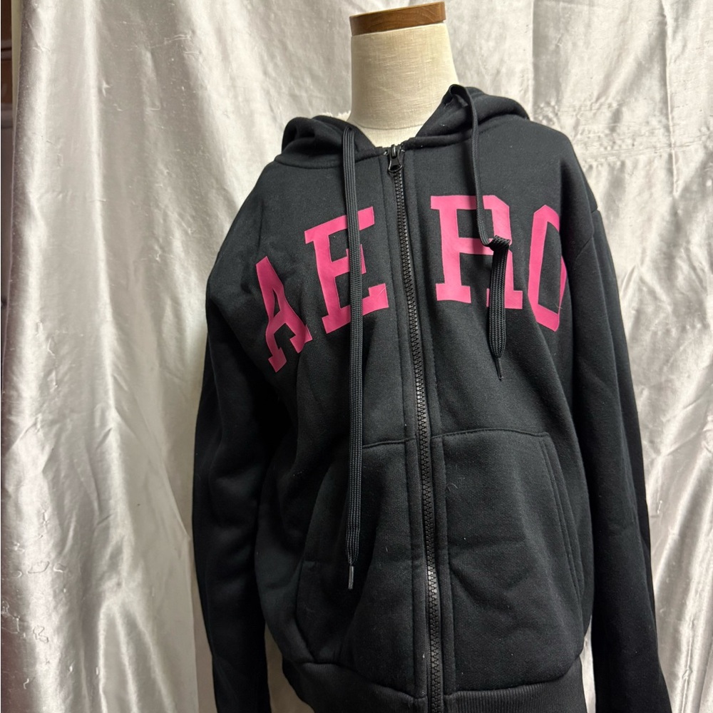 Aeropostale Sport Black Hoodie with Red and Blue Tags